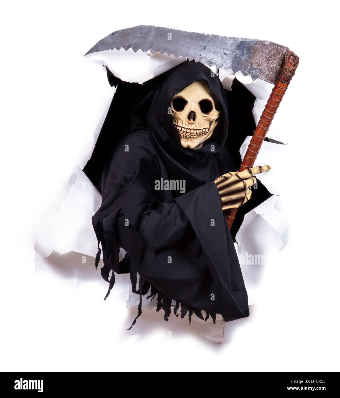 Grim Reaper con la falce Foto Stock