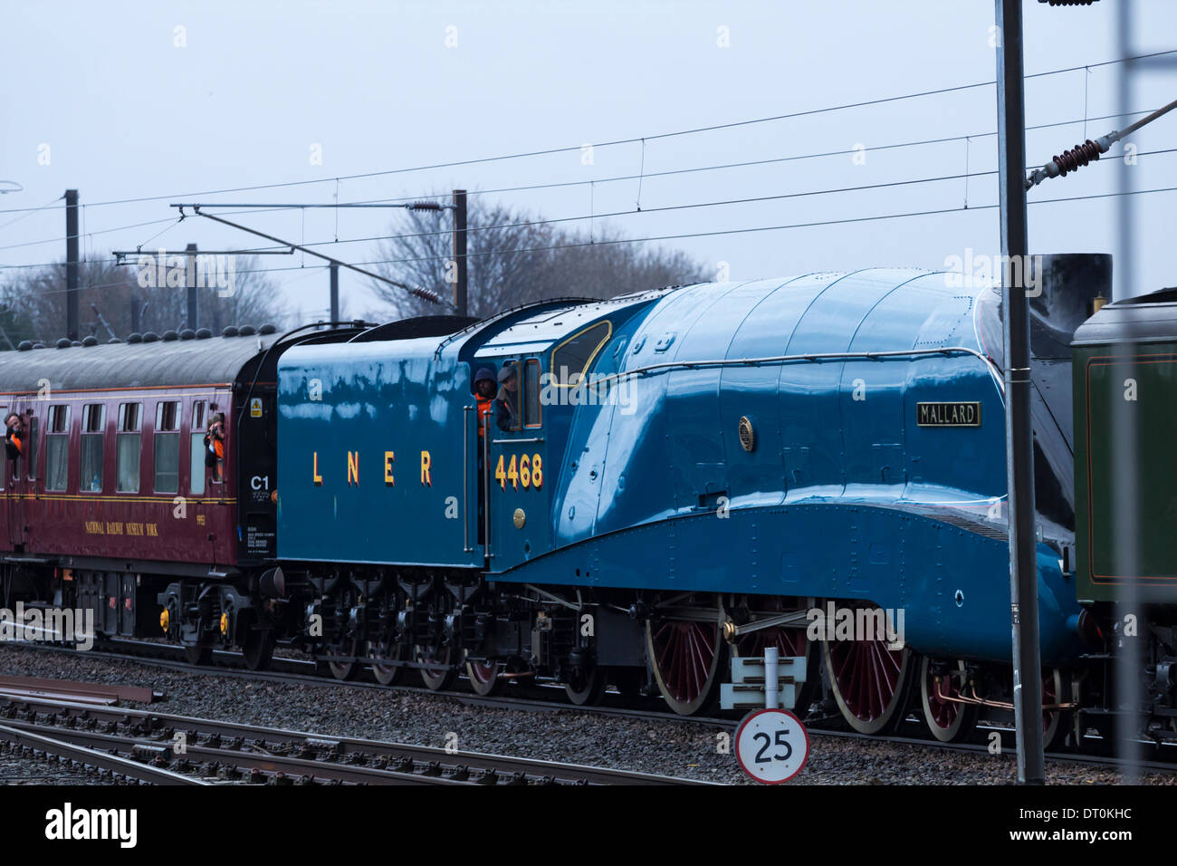 Il Germano Reale, trainato da Unione Sudafricana locomotiva a vapore. Regno Unito Foto Stock