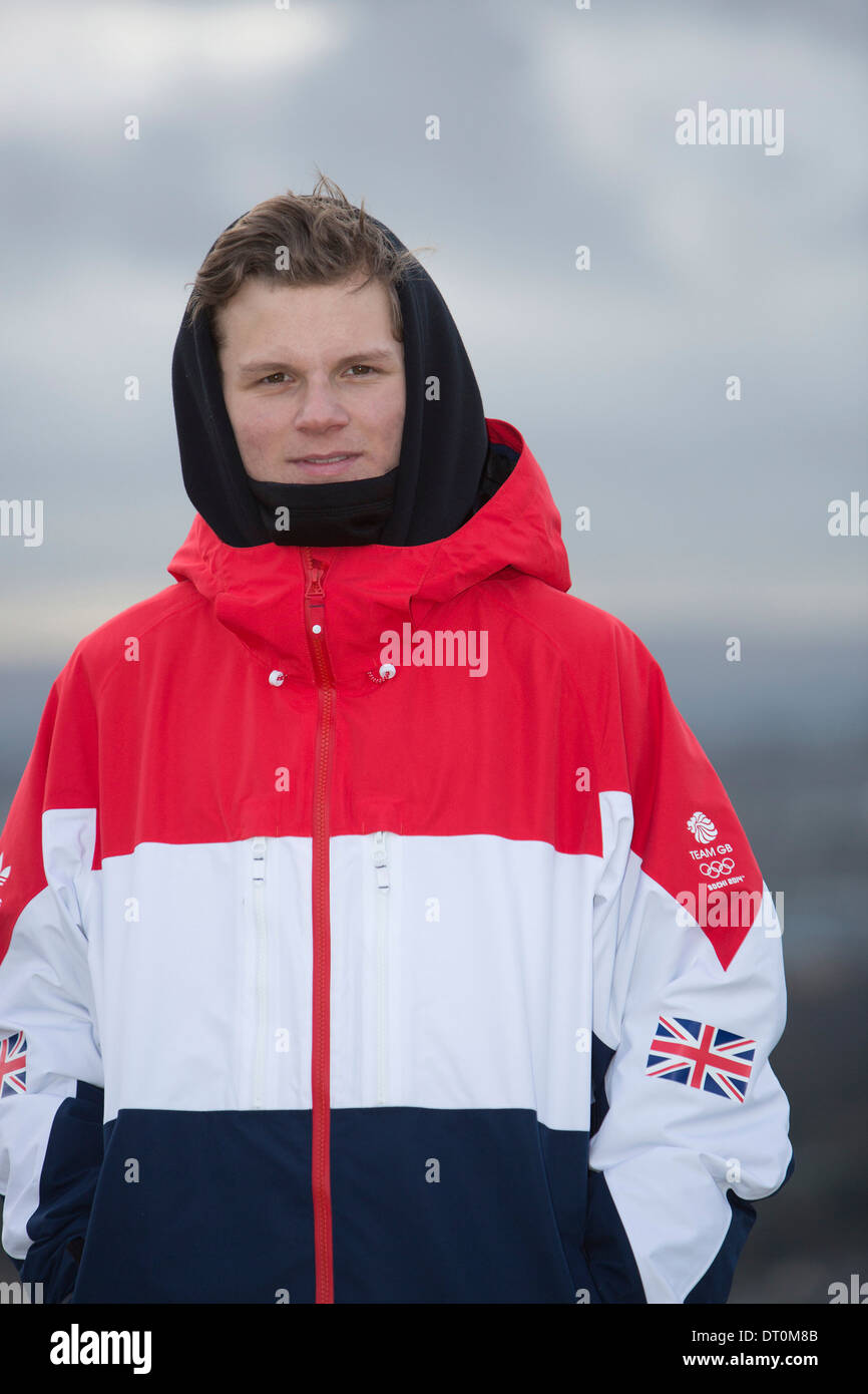 Immagine ritratto di Jamie Nicholls Team GB outfit, prese a Halifax dryslope, West Yorkshire Foto Stock