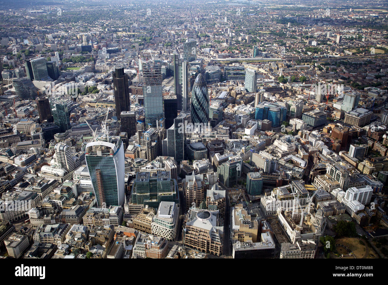 Vista aerea di Londra - City of London Financial District il miglio quadrato Foto Stock