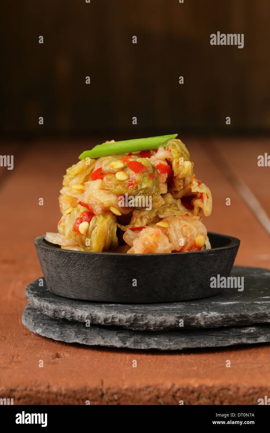 Coreano tradizionale cavolo insalata di cavolo cinese con peperoncino Foto Stock