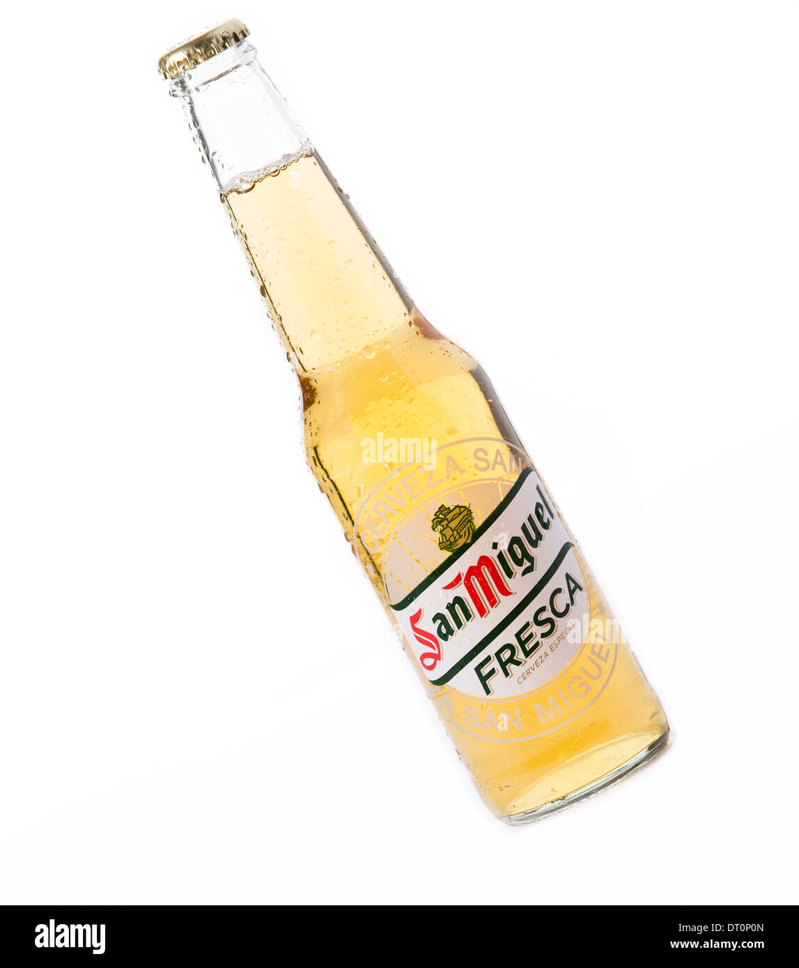 Bottiglia di birra shot in un ambiente di studio in chiave di elevata Foto Stock