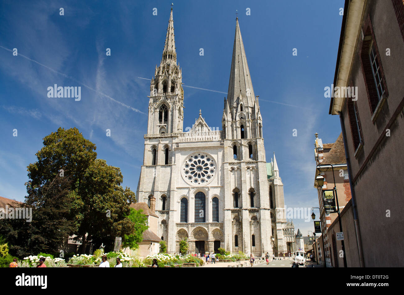 La cattedrale di Chartres, Francia Foto Stock