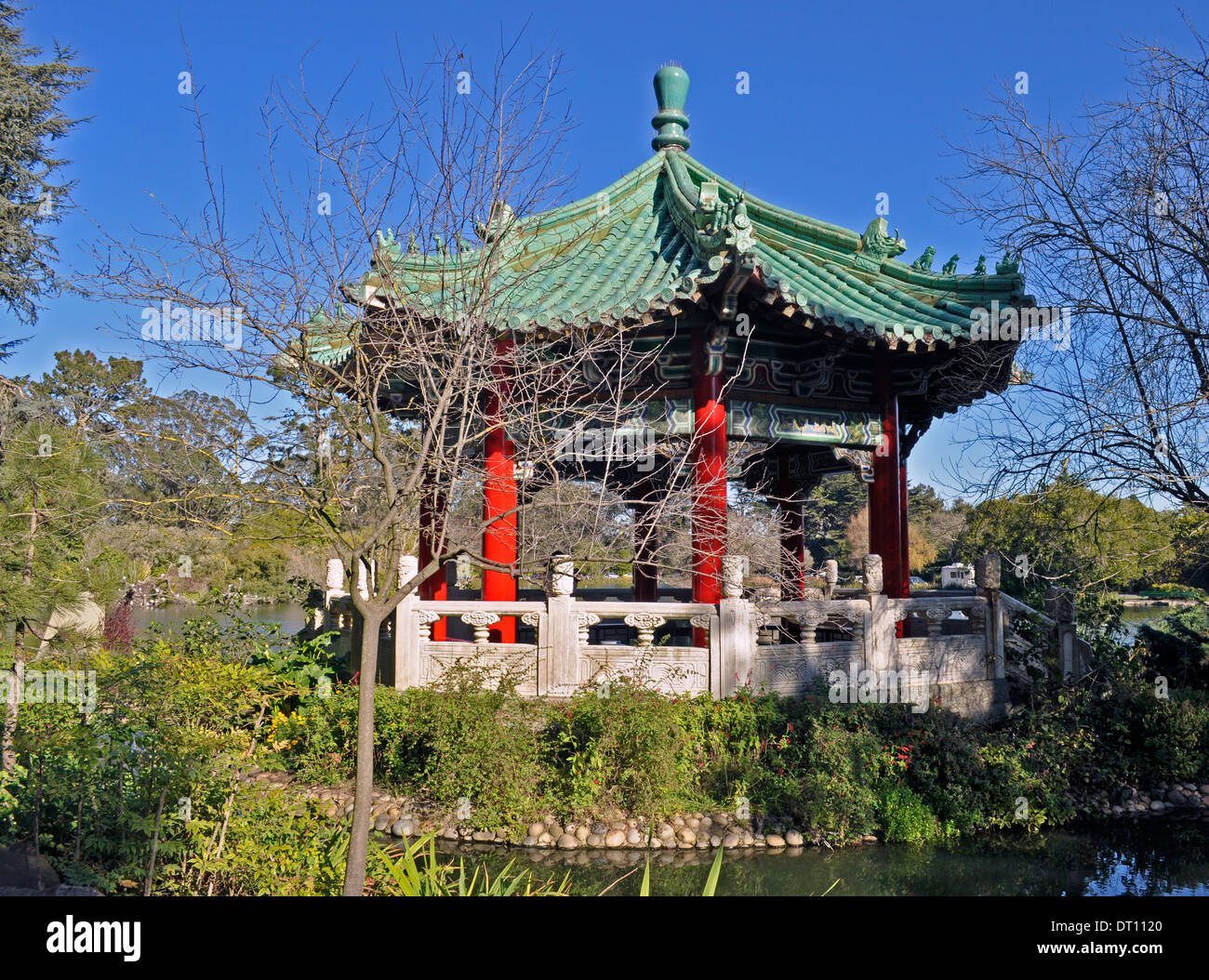La pagoda cinese, Stow Lake, Golden Gate Park, Foto Stock