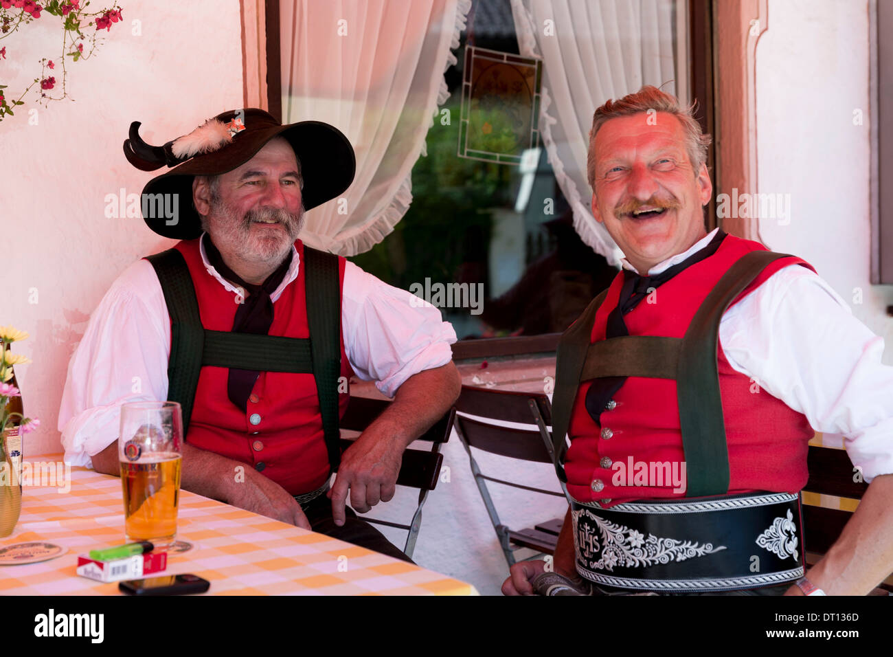 Festa della birra nel villaggio di Klais in Baviera, Germania Foto Stock