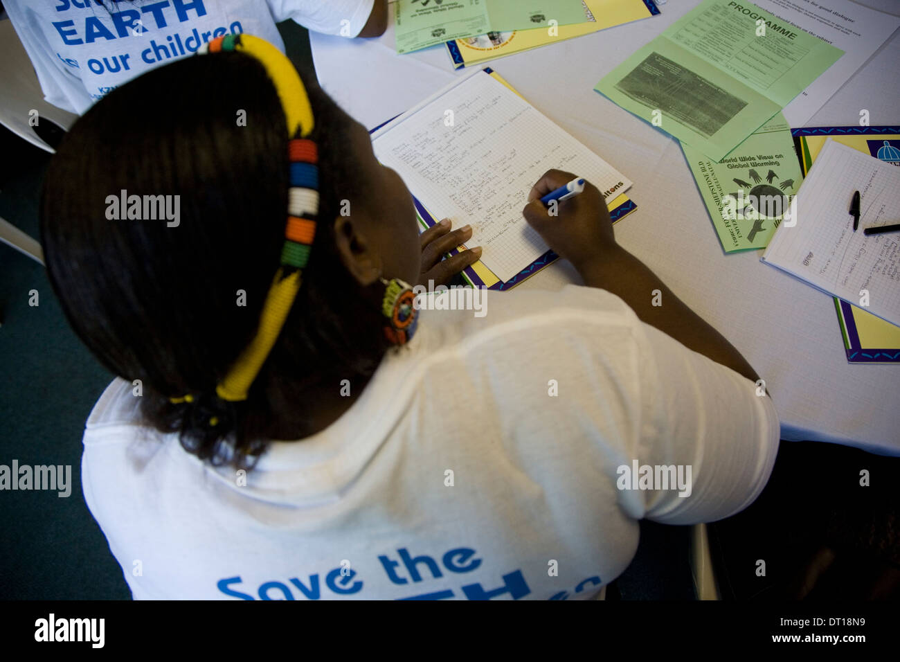 World Wide opinioni sul riscaldamento globale. International partecipativa del processo democratico. 26 settembre 2009 Durban, Sud Africa Foto Stock