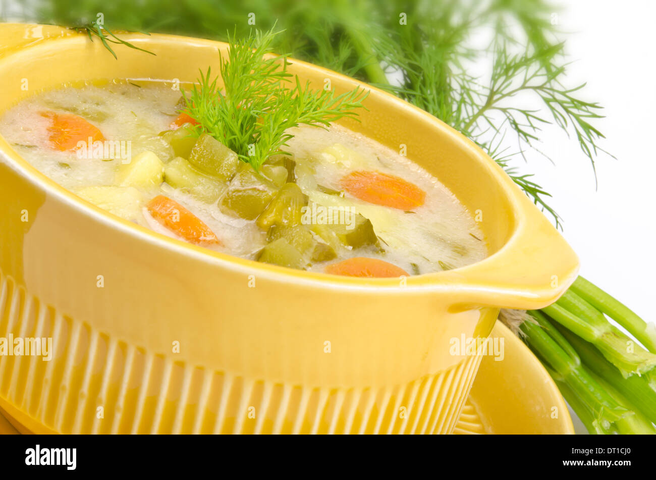 Zuppa di cetriolo Foto Stock