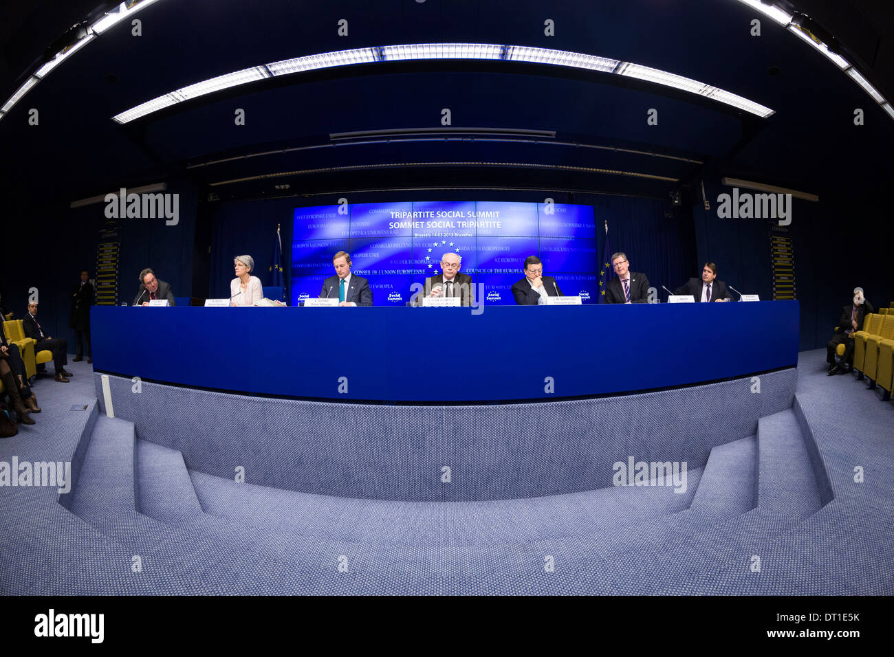 Il Belgio, Bruxelles su 2013/03/14: vertice sociale trilaterale Foto Stock