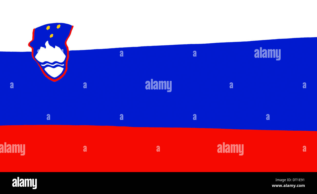 Bandiera slovena - Illustrazione Digitale dalla fotografia originale Foto Stock