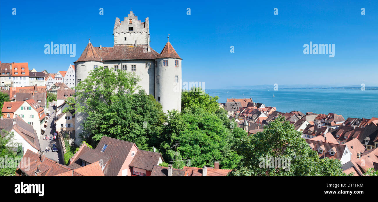 Il Vecchio Castello (Altes Schloss), Meersburg, Lago di Costanza (Bodensee), Baden Wurttemberg, Germania, Europa Foto Stock