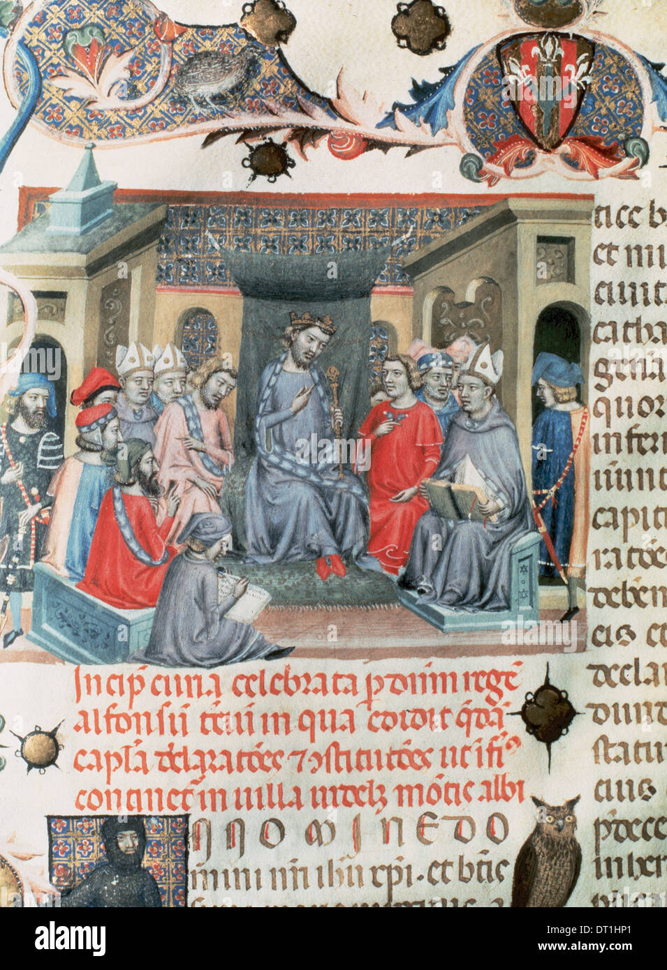 Alfonso IV di Aragona denominato "tipo" (1299-1336). Il Parlamento catalano assemblato in Montblanc il 18 giugno, 1333. Foto Stock