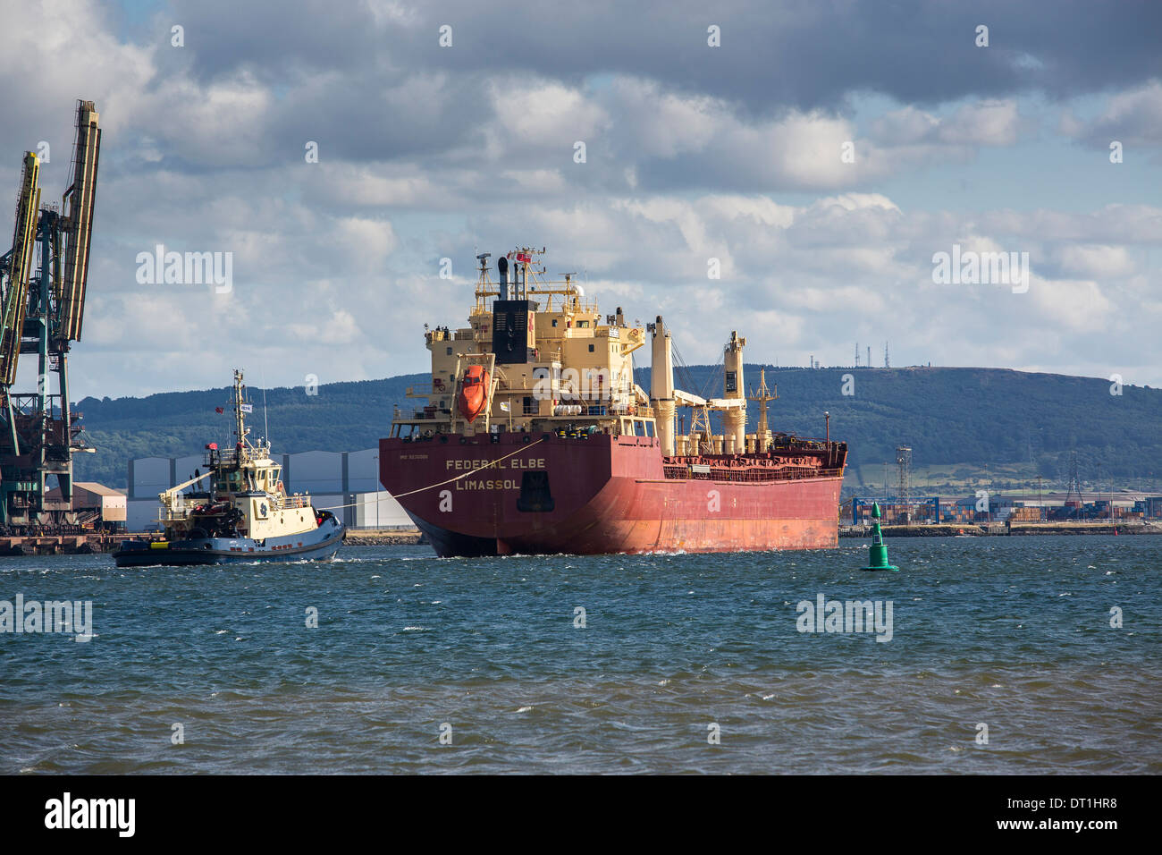 Elbe federale portarinfuse di entrare nel Fiume Tees Foto Stock