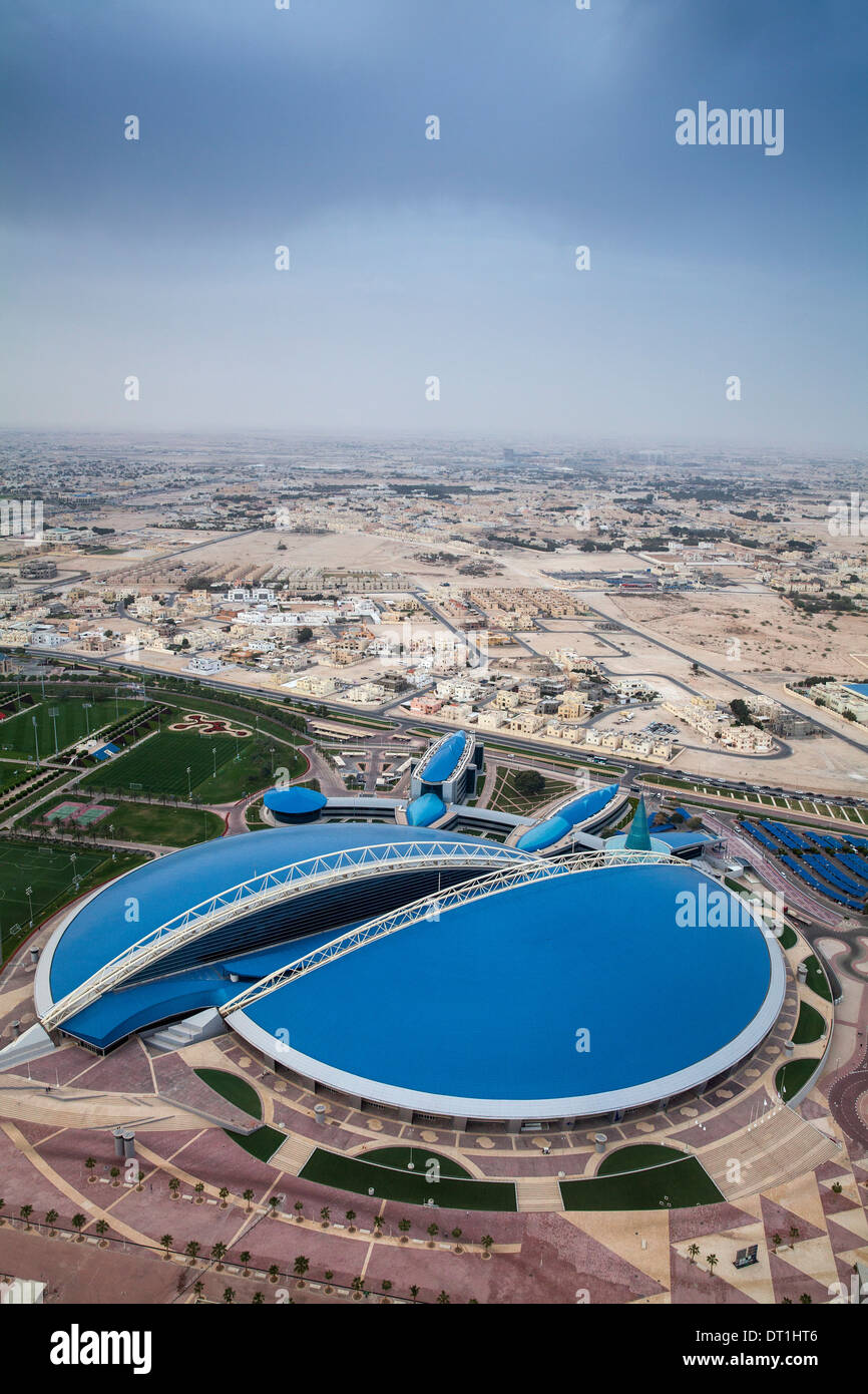 Vista di ambire al centro sportivo, Doha, Qatar, Medio Oriente Foto Stock