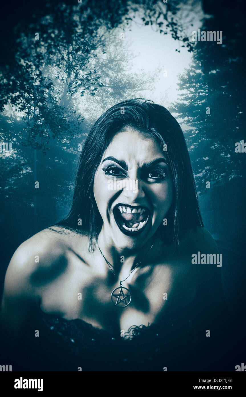 Attacco del vampiro Foto Stock