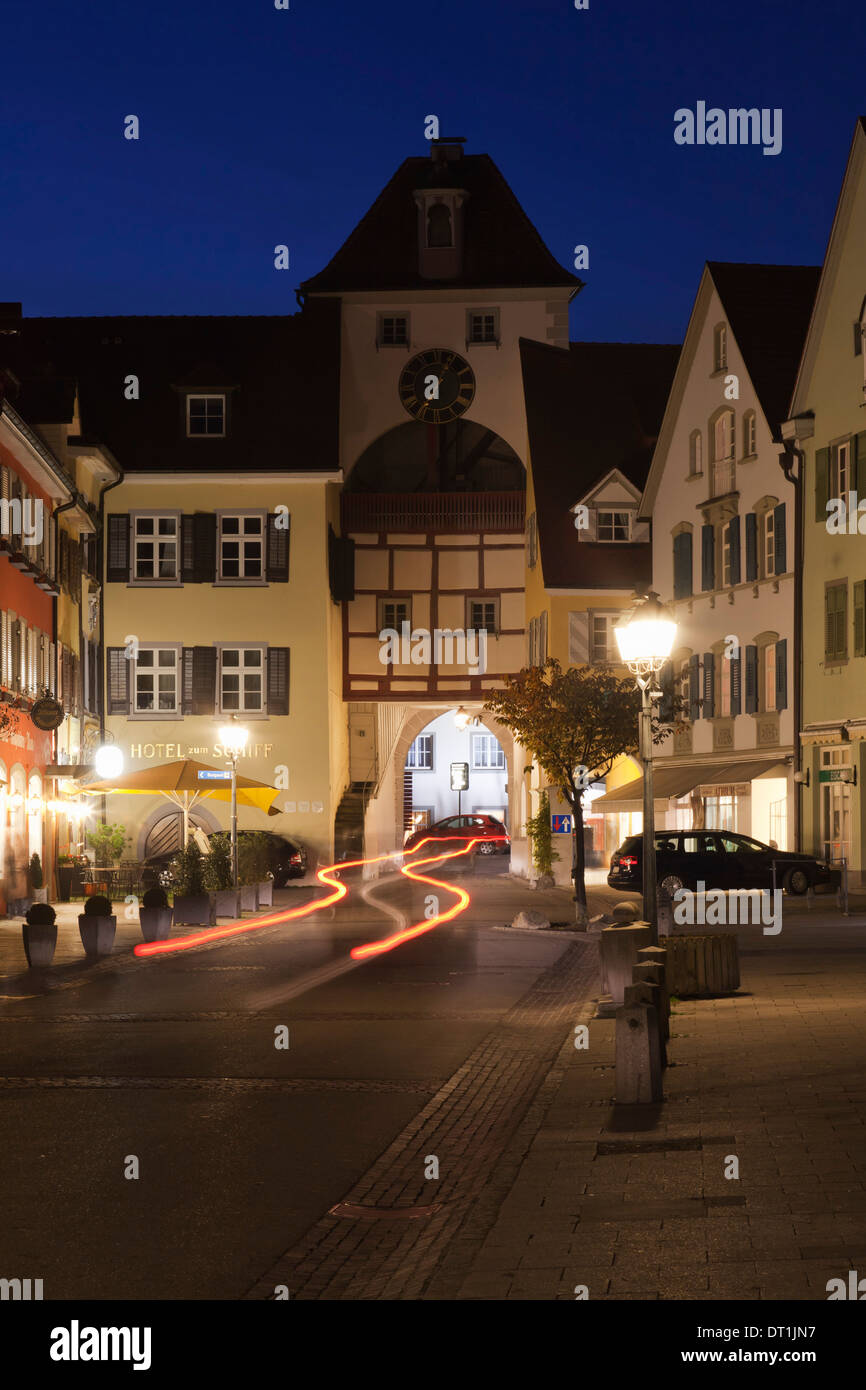 Città vecchia di Meersburg, Lago di Costanza (Bodensee), Baden Wurttemberg, Germania, Europa Foto Stock