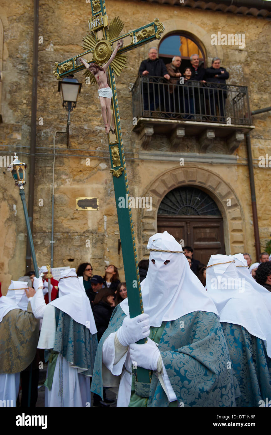 Processione del Venerdì Santo, Enna, Sicilia, Italia, Europa Foto Stock