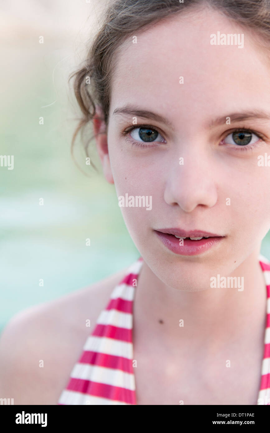 Preteen girl, ritratto Foto Stock