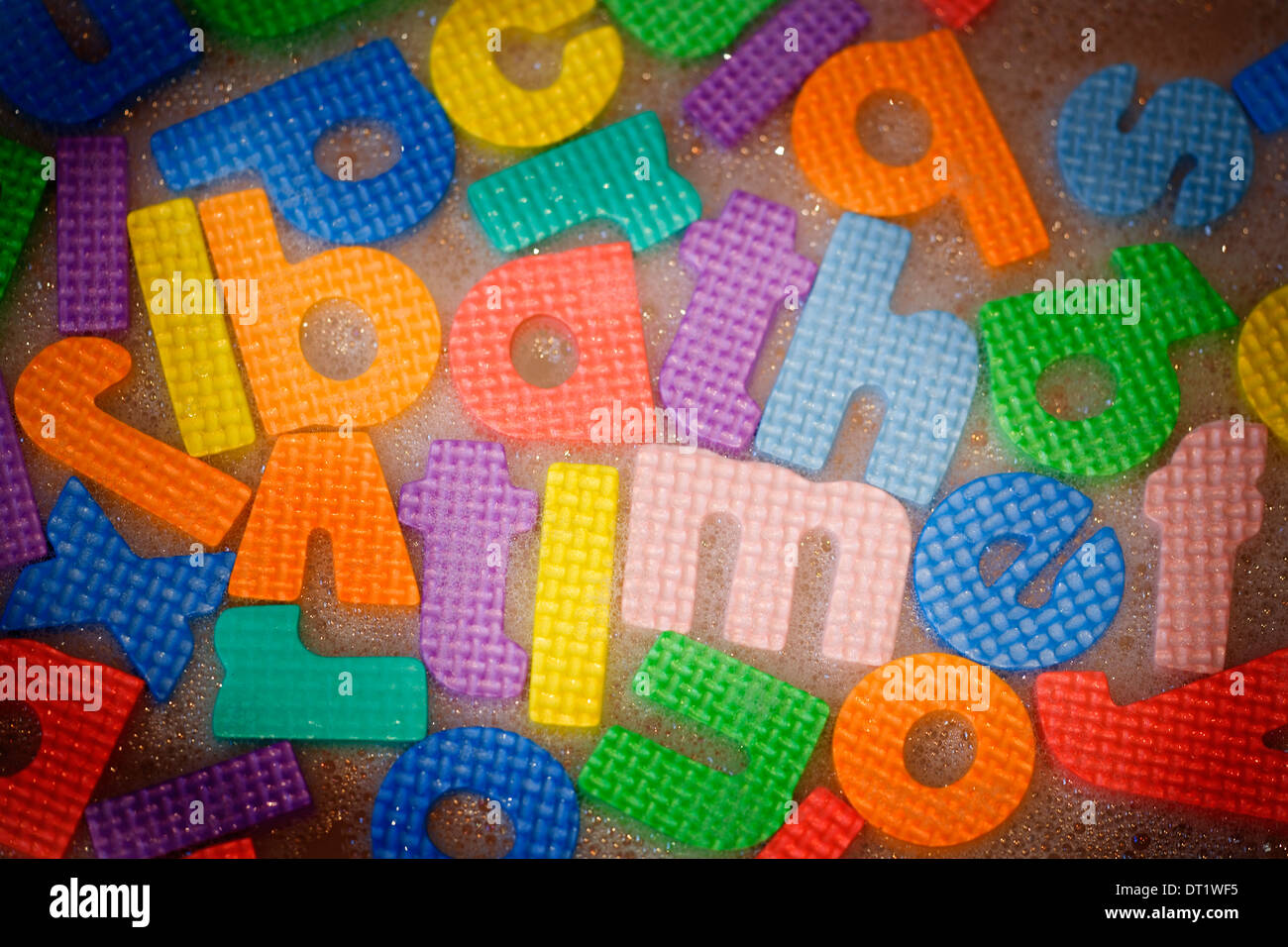 Bagno tempo lettere sfondo astratto Foto Stock