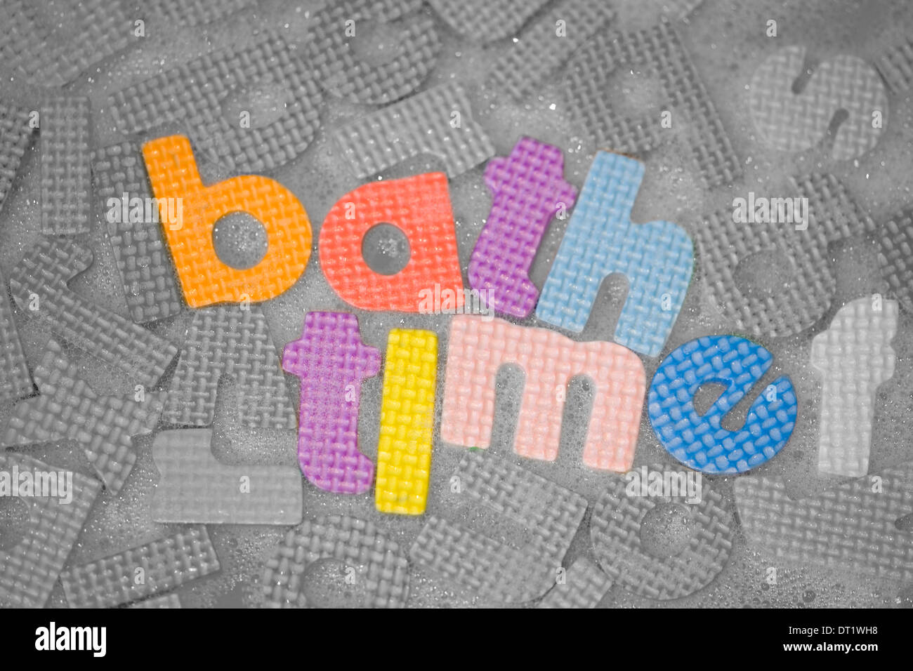 Bagno tempo lettere sfondo astratto Foto Stock