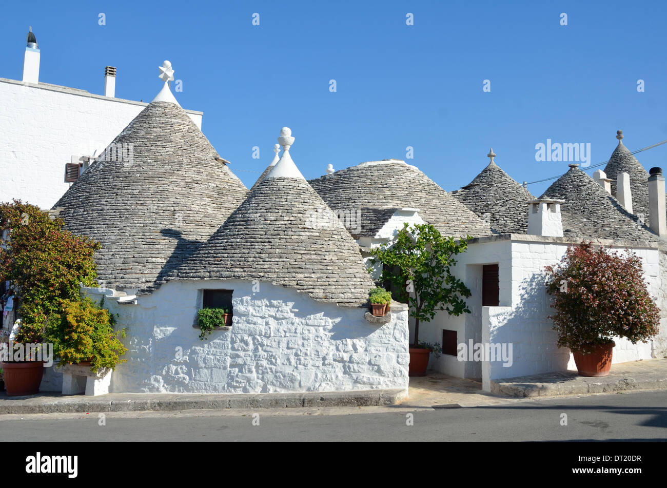 Trulli di Alberobello, la Valle d'Itria, Puglia, Sud Italia, Europa. Foto Stock