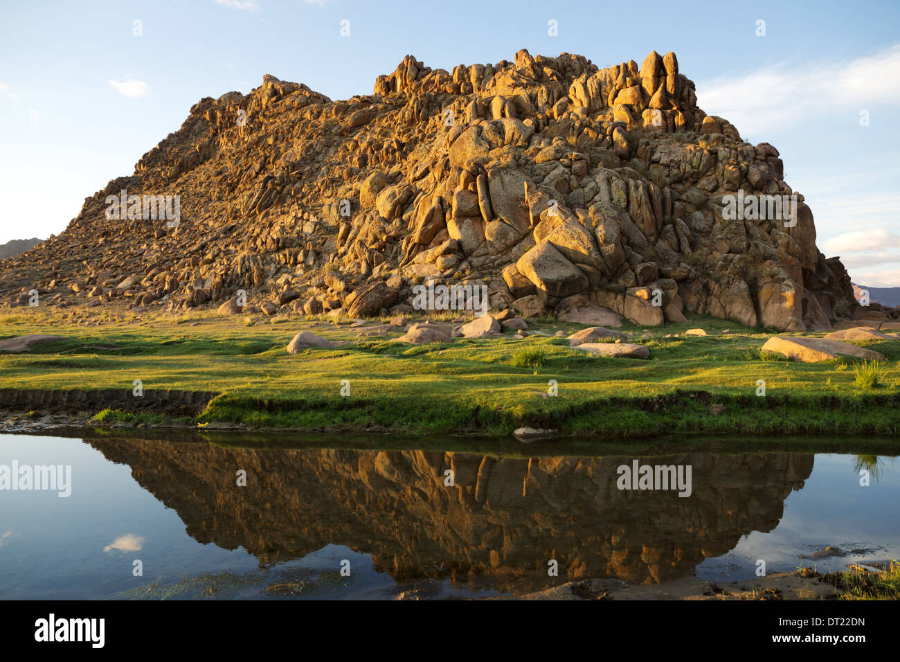 Le montagne della valle del fiume Khovd, Mongolia occidentale Foto Stock