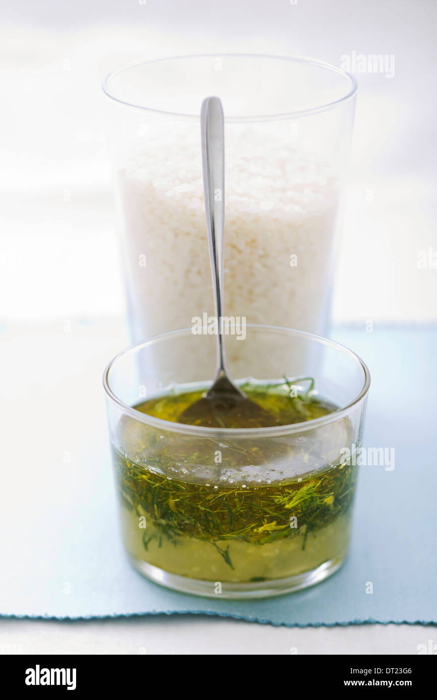 Olio di limone e finocchio Foto Stock