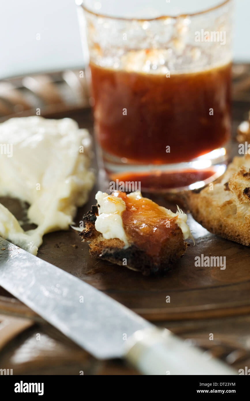 Arancio sanguigno, Peperoncino Marmellata Foto Stock