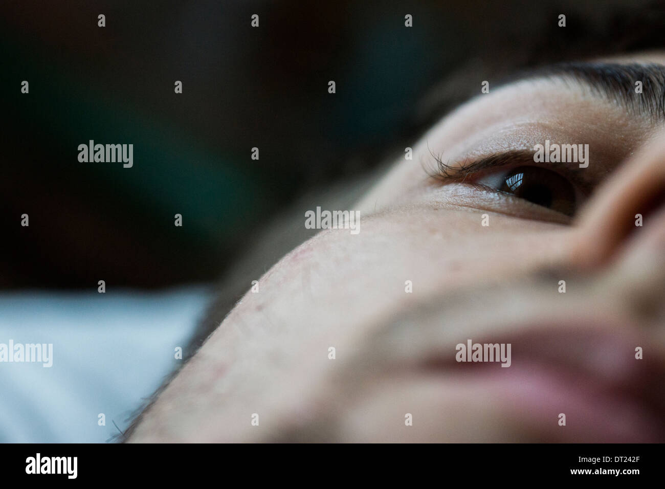 Adolescente bocca occhi labbra naso eye brow guancia barba Foto Stock