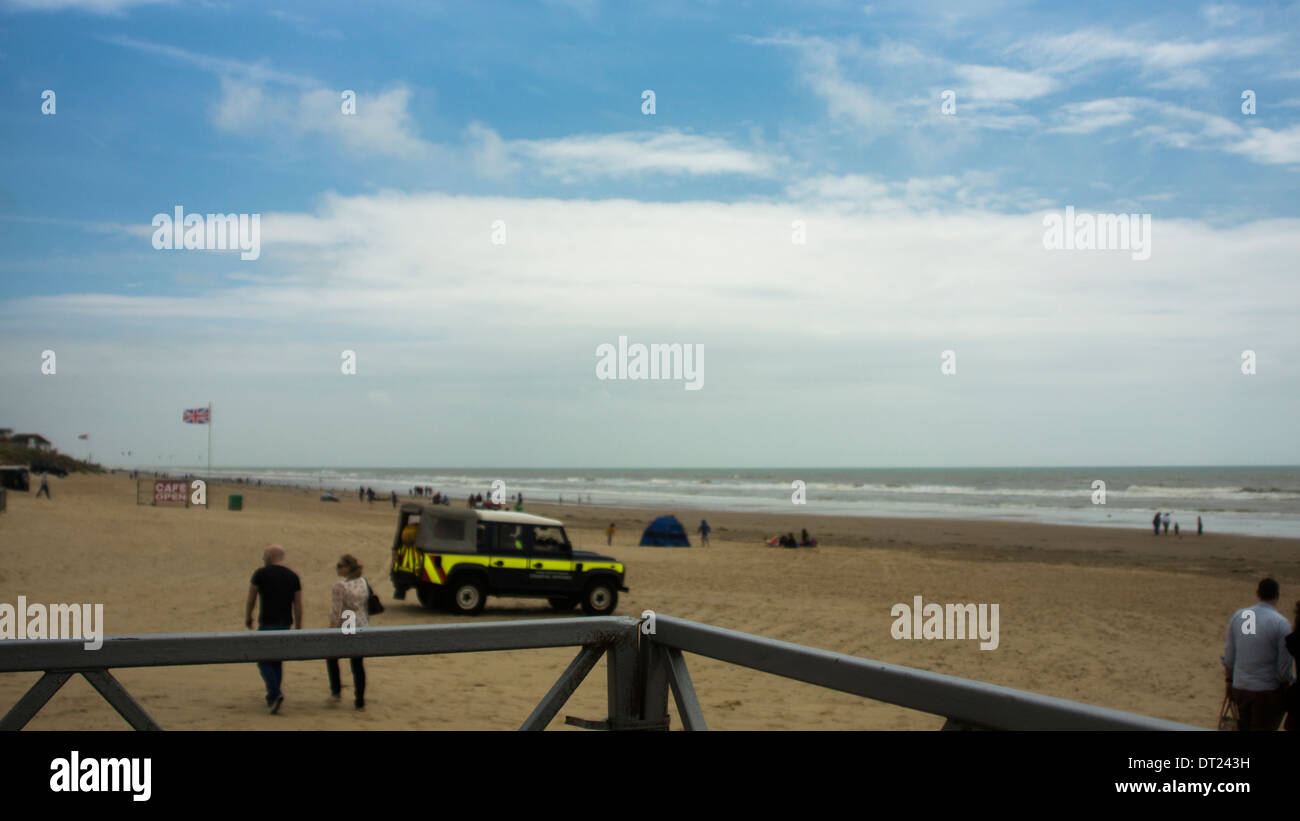 Sabbiosa spiaggia tropicale lucertole da mare blu calda e rilassante Foto Stock