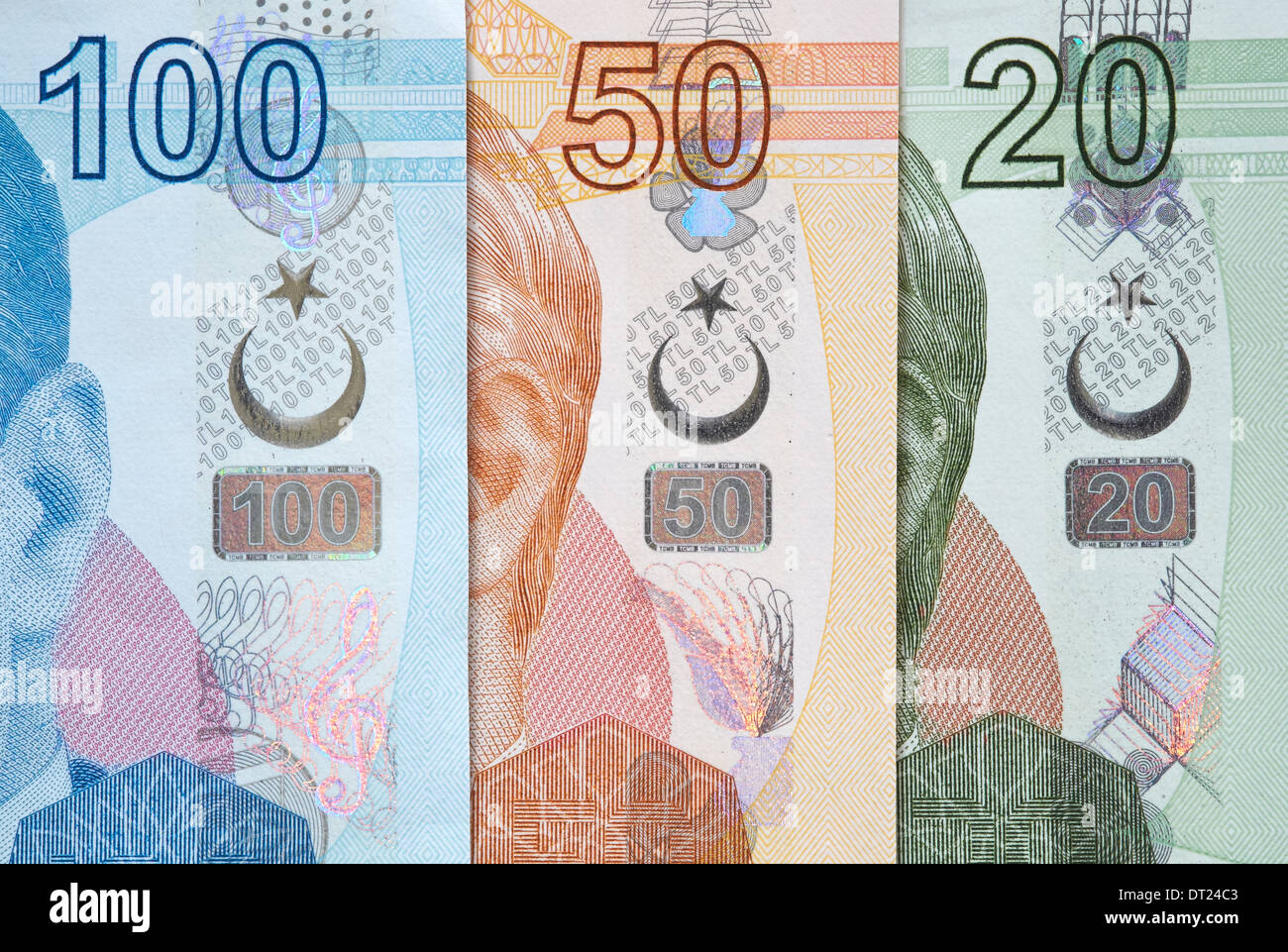 Valuta turca, una chiusura della Lira misto note. Foto Stock
