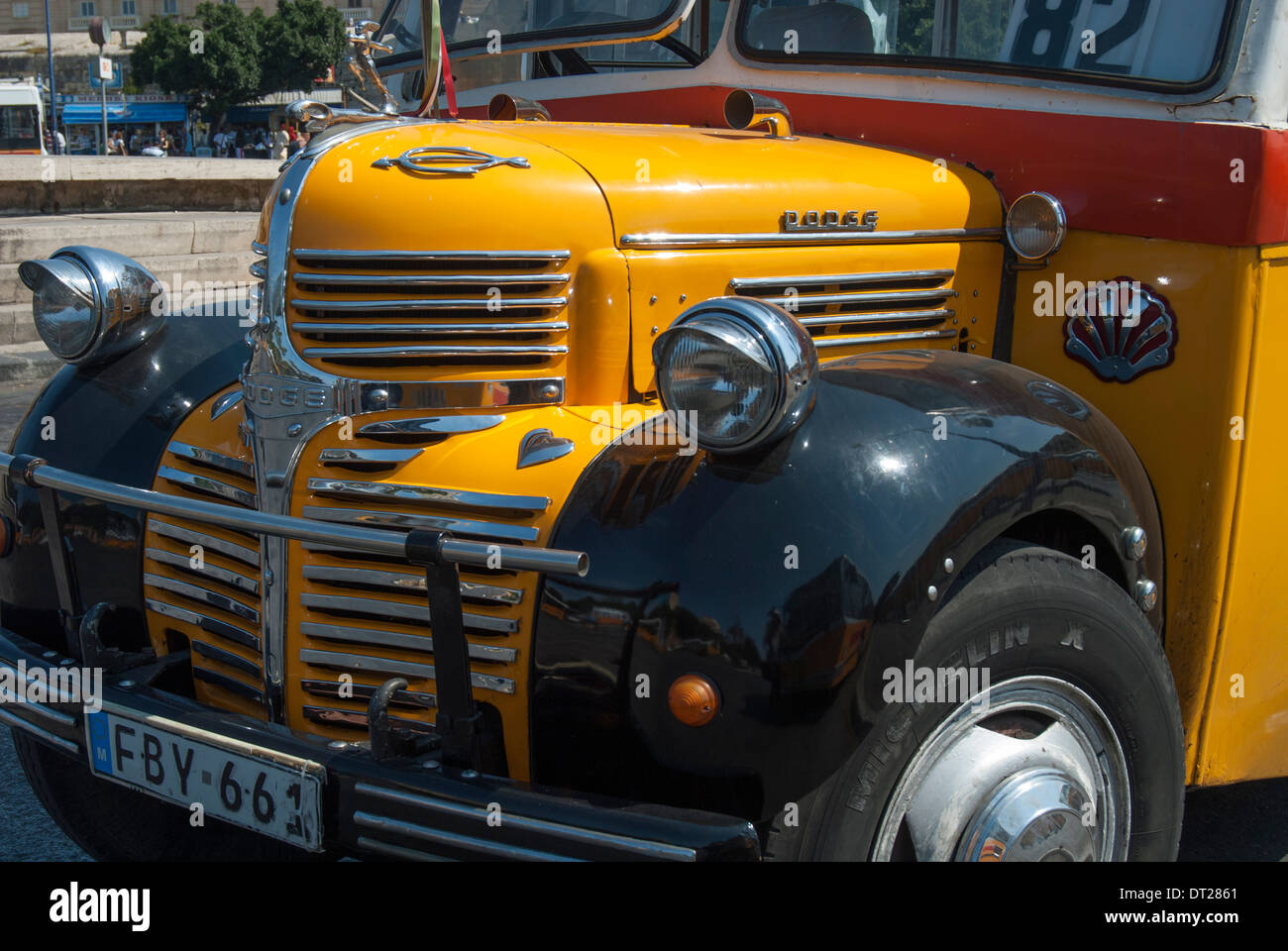 Veterano Dodge bus sulla isola di Malta Foto Stock
