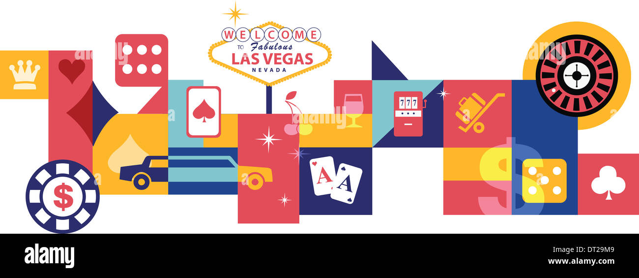 Collage illustrativi dei casinò di Las Vegas, STATI UNITI D'AMERICA Foto Stock