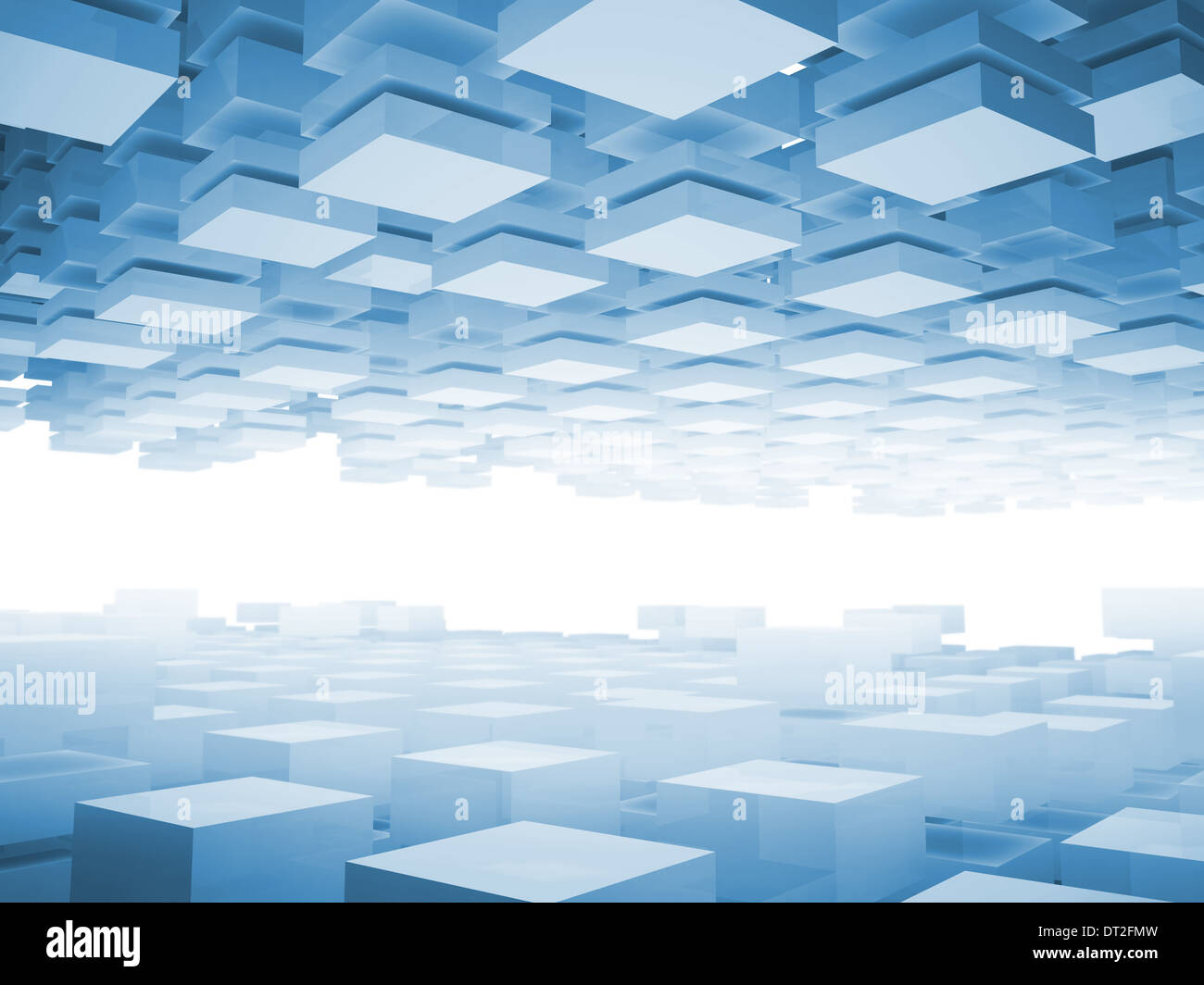 Abstract 3d sfondo con luce caselle blu Foto Stock
