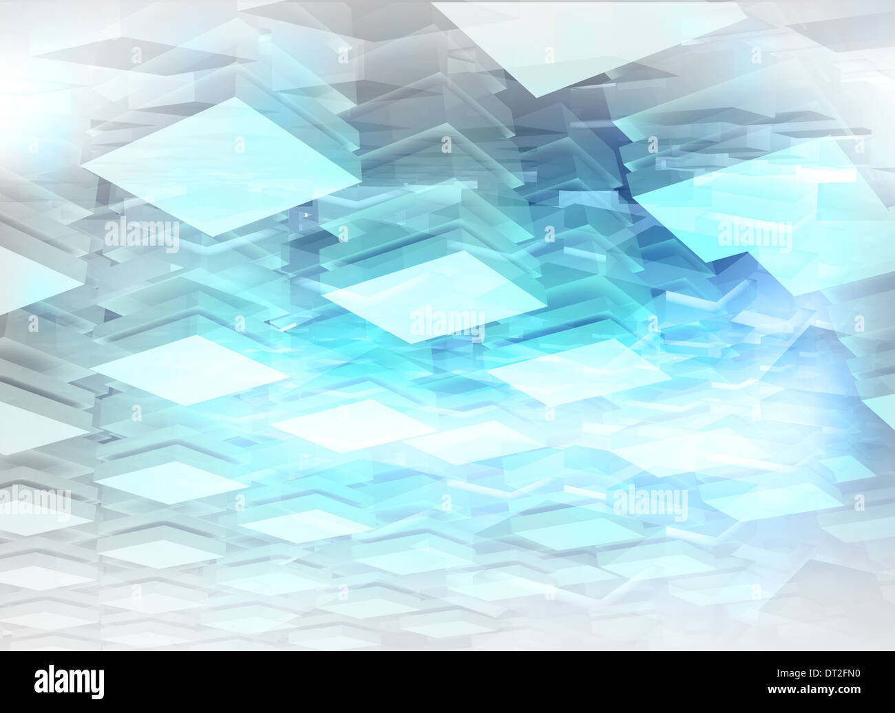 Abstract sfondo digitale con luce blu scatole illuminato Foto Stock