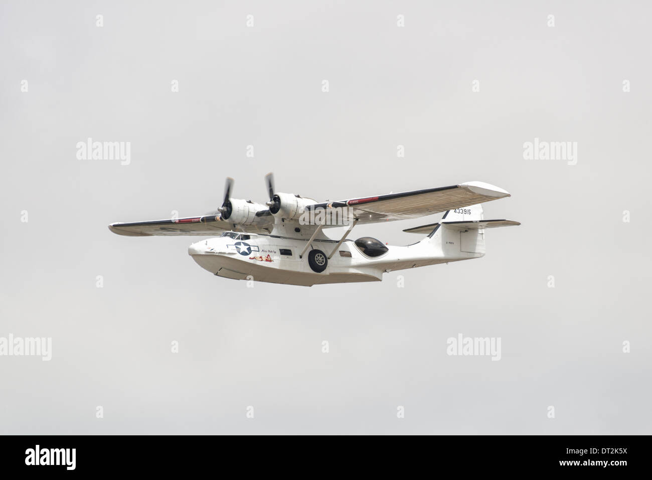 Piano della vela Consolidated costruttiva PBY Catalina idrovolante visualizza presso il 2013 Royal International Air Tattoo. Foto Stock