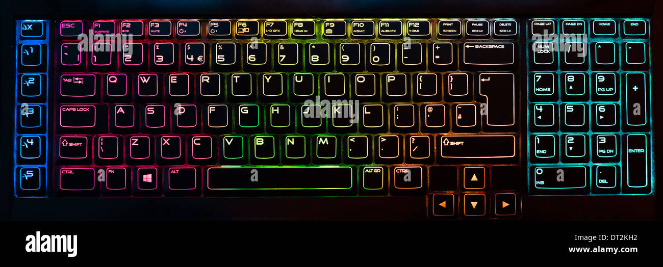 Computer completo inglese qwerty chiave tastiera Foto Stock