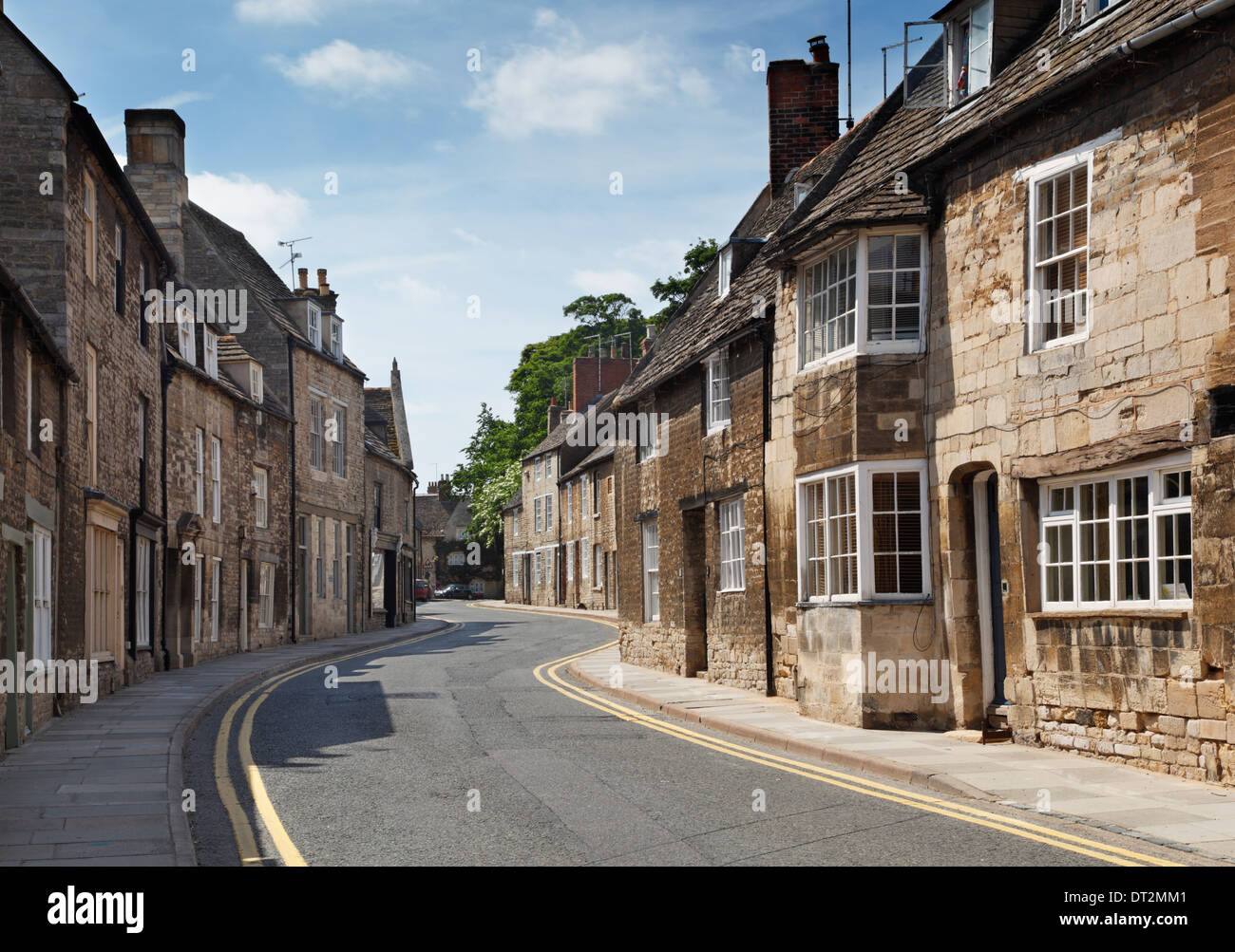 Cottages in North Street in Oundle. Northamptonshire. In Inghilterra. Regno Unito. Foto Stock