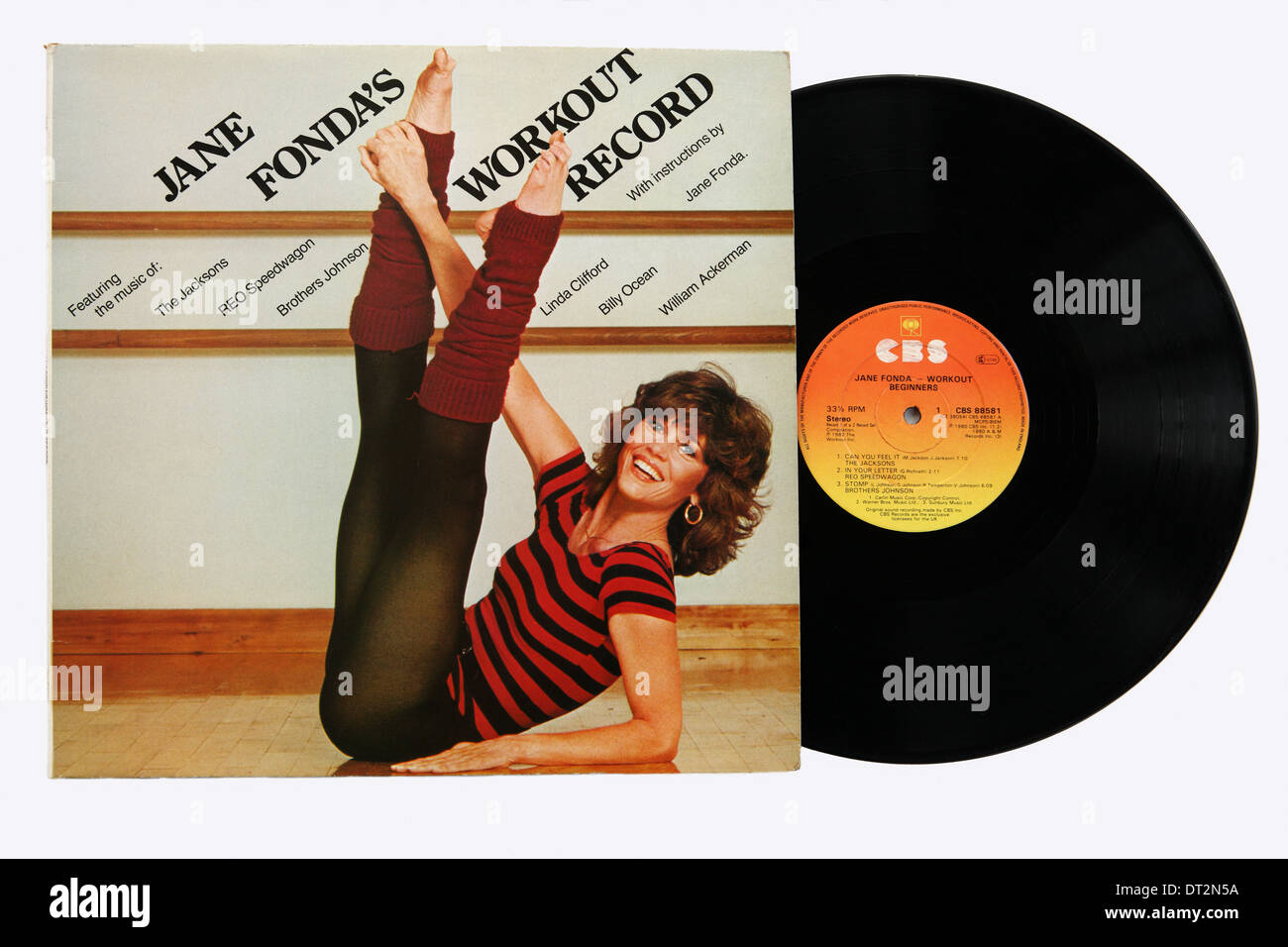 Jane Fonda workout registra da anni settanta Foto Stock