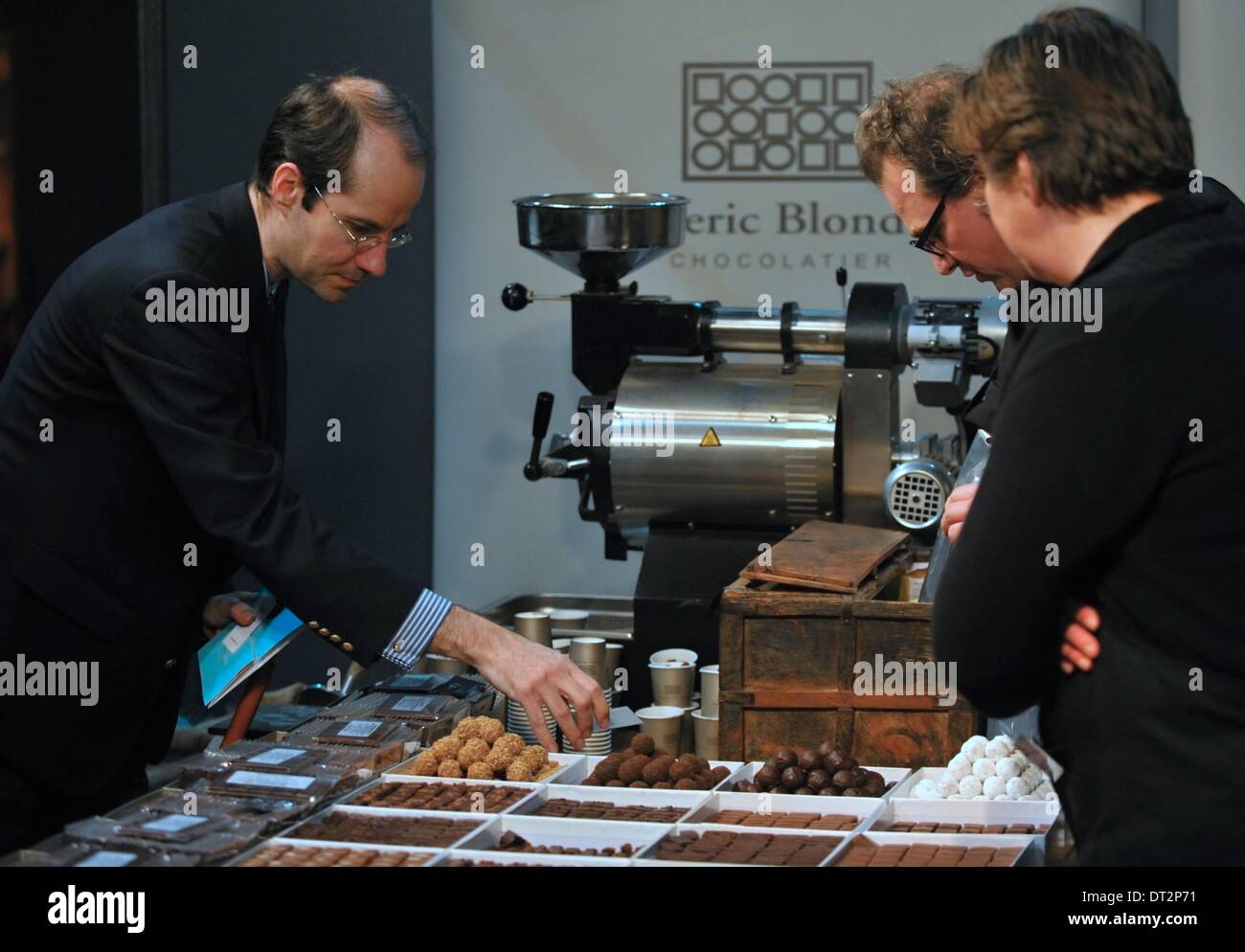 Bruxelles, Belgio. 6 febbraio, 2014. Il Salon du cioccolato inizia a Bruxelles, Belgio, Giovedì, 6 febbraio 2014. © Jakub Dospiva/CTK foto/Alamy Live News Foto Stock