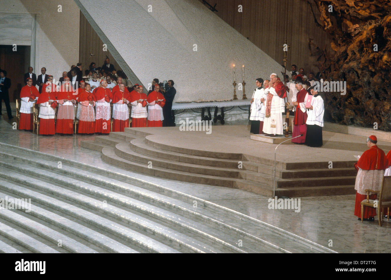 Papa Giovanni Paolo II con recentemente nominati Cardinali CITTÀ DEL VATICANO ROMA ITLAY Foto Stock