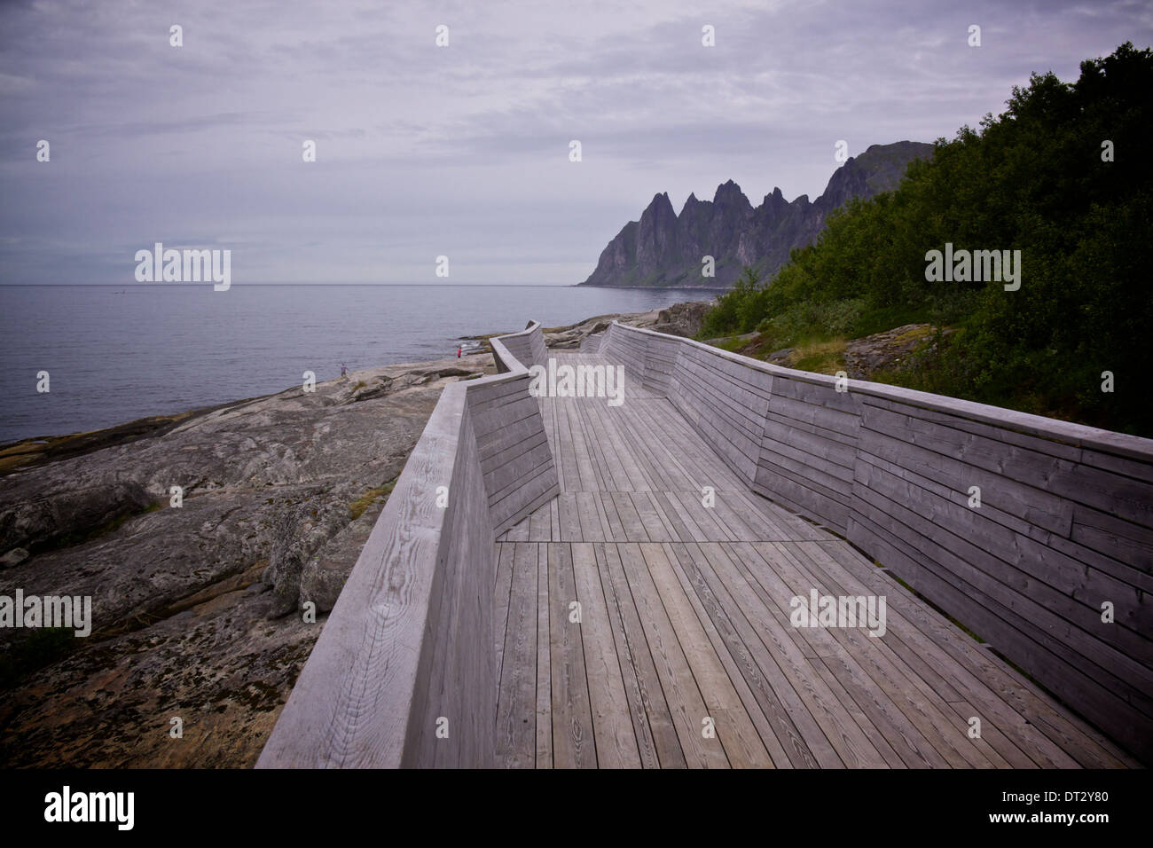 Design moderno piattaforma iewing sull isola di Andoya, Norvegia Foto Stock