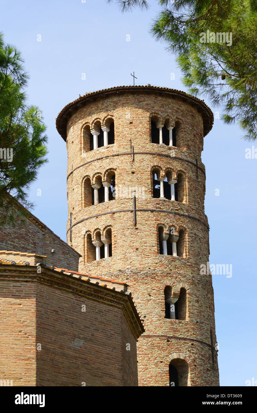 Dettaglio della Basilica bizantina di Sant'Apollinare in Classe in provincia di Ravenna, Emilia Romagna, Italia. Foto Stock