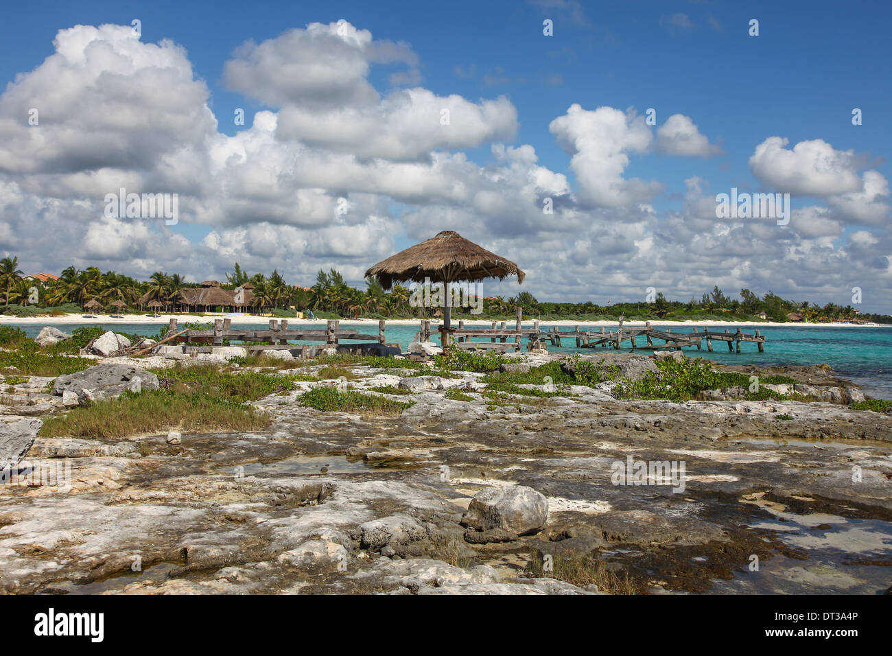 Il mar dei Caraibi a Riviera Maya Riviera Maya Cancun Penisola dello Yucatan Messico America del Nord Foto Stock