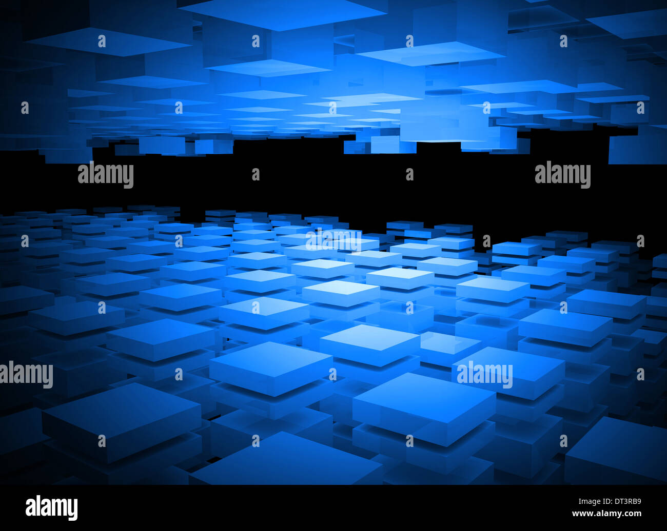 Abstract sfondo digitale con caselle blu strati Foto Stock
