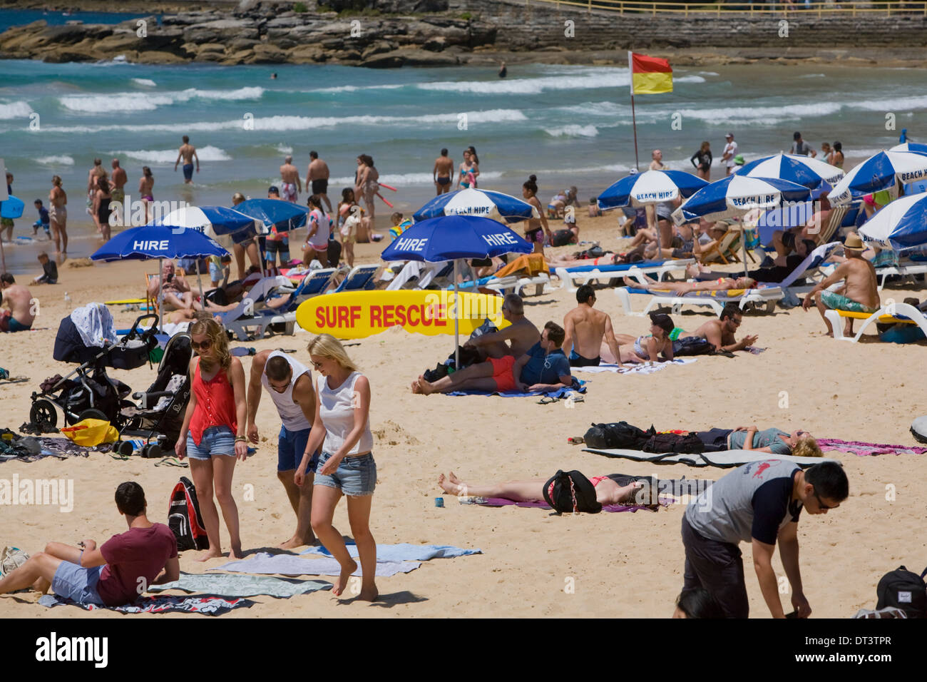 Affollata Manly Beach, Sydney australia Foto Stock