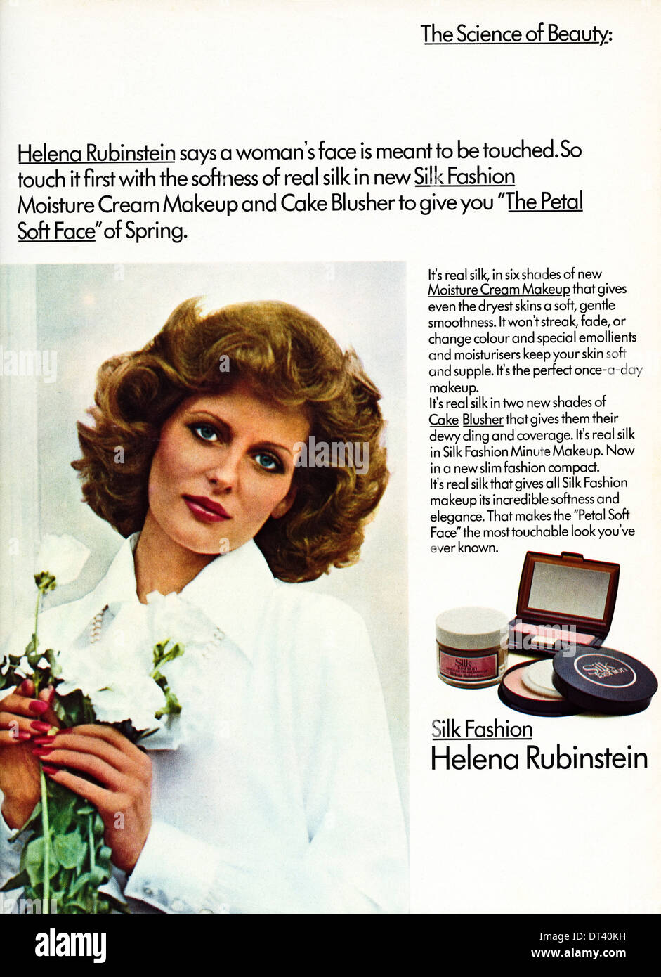 Negli anni settanta la rivista di moda pubblicità pubblicità compongono di HELENA RUBINSTEIN, annuncio circa 1975 Foto Stock