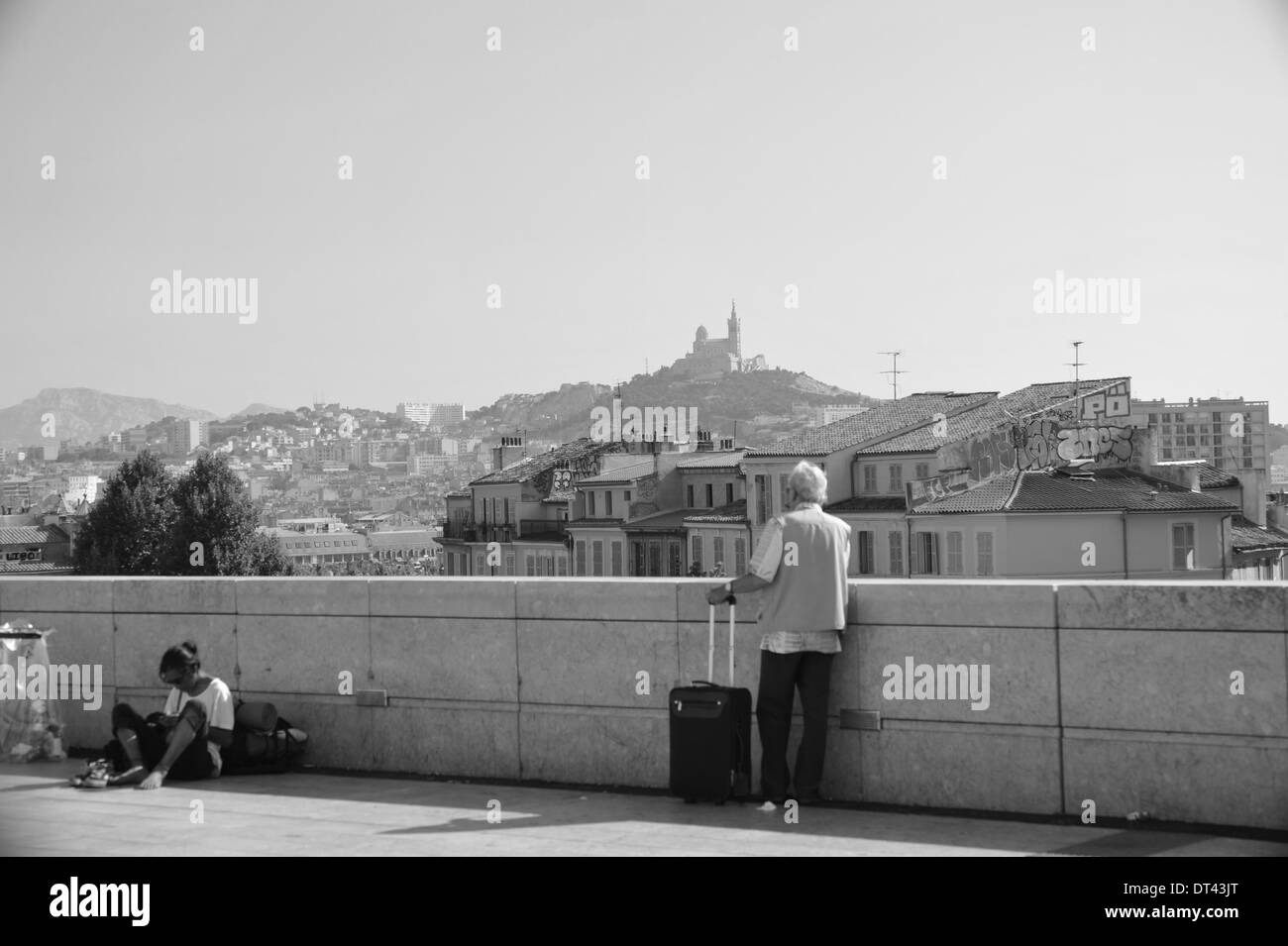 Vista su Marseille dalla stazione dei treni, Francia. Foto Stock