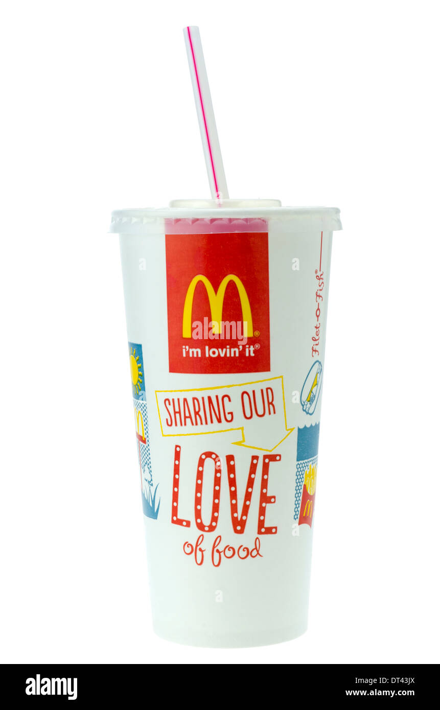 McDonald's Cola Drink con la paglia. Foto Stock