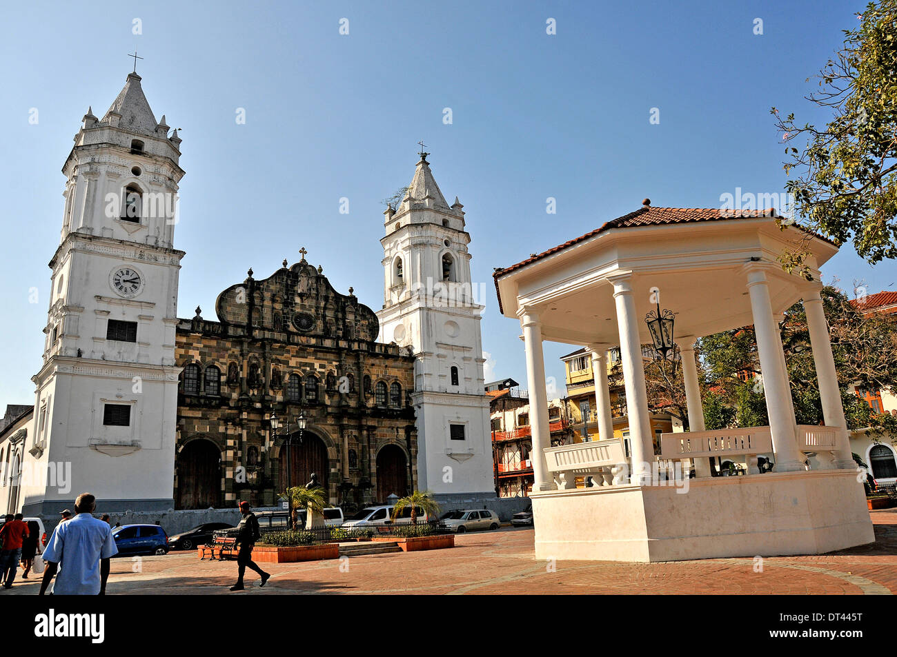 La Iglesia Catedral Plaza de la Independencia Casco Viejo Panama Panama Foto Stock