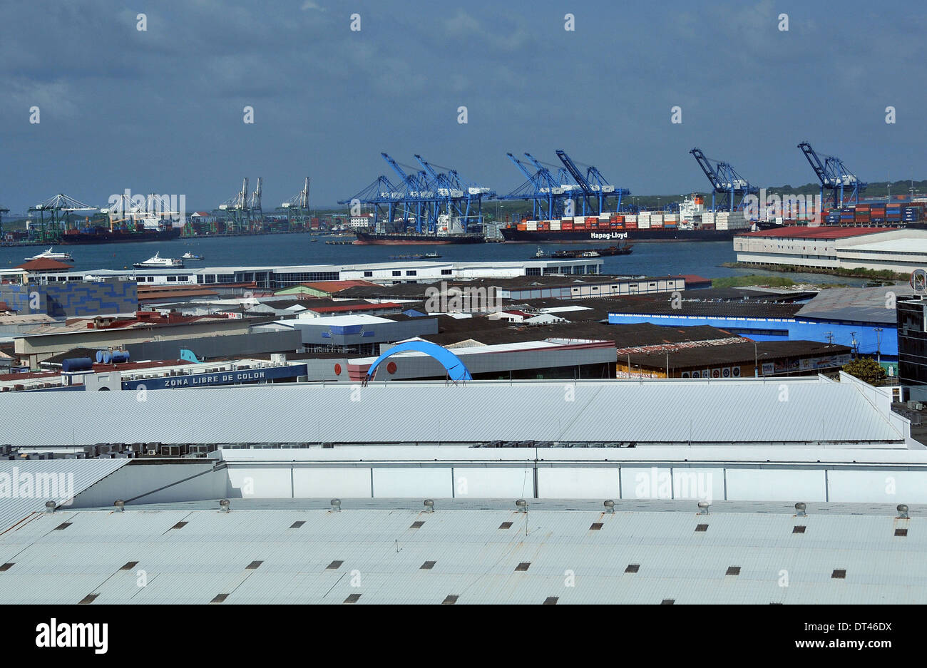 Magazzini Zona Libre de Colon Panama Foto Stock